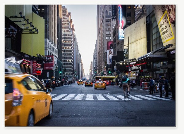 Newyorská ulice se žlutými taxíky – Jednodílný obraz, 70 × 50 cm