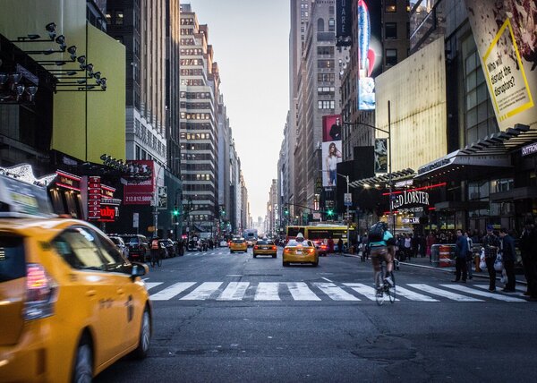 Newyorská ulice se žlutými taxíky – Jednodílný obraz, 70 × 50 cm