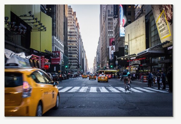 Newyorská ulice se žlutými taxíky – Jednodílný obraz, 60 × 40 cm