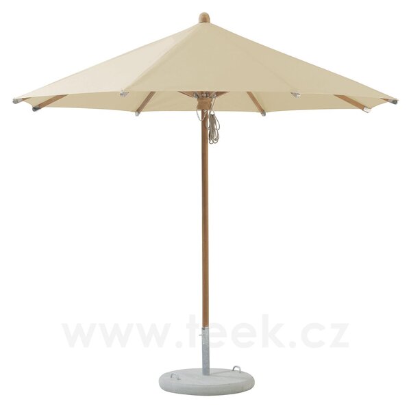 Glatz Teakový slunečník Teakwood, Glatz, kulatý 300 cm (3 m), rám teakové dřevo, potah polyester 250 g/m2 barva dle vzorníku