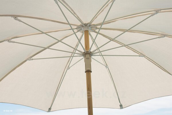 Glatz Dřevěný slunečník Alexo, Glatz, kulatý 200 cm (2 m), rám jasanové dřevo (ash), potah polyester 250 g/m2 barva dle vzorníku