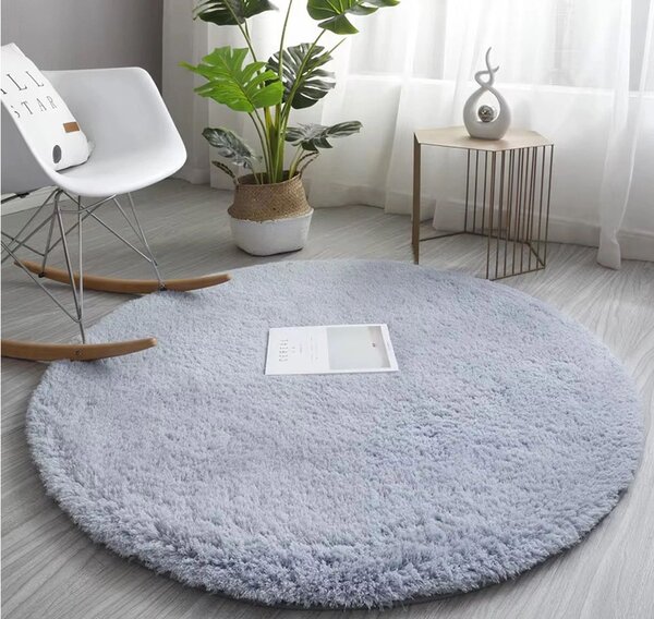 Šedý kulatý koberec Alpaca Rozměr: 80 cm