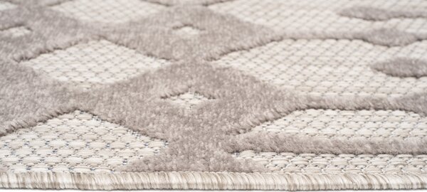 Makro Abra Kusový sisalový koberec PATIO EC76B Geometrický šedý Rozměr: 80x150 cm