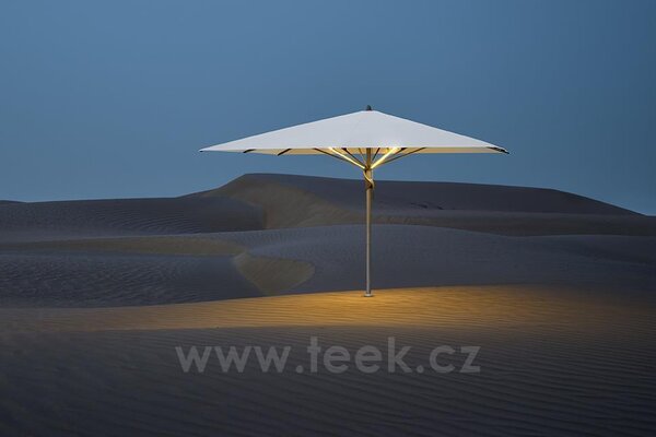 Glatz Profesionální slunečník Fortello, Glatz, čtvercový 350x350 cm (3,5x3,5 m), rám eloxovaný hliník, potah polyester 220 g/m2 barva off white