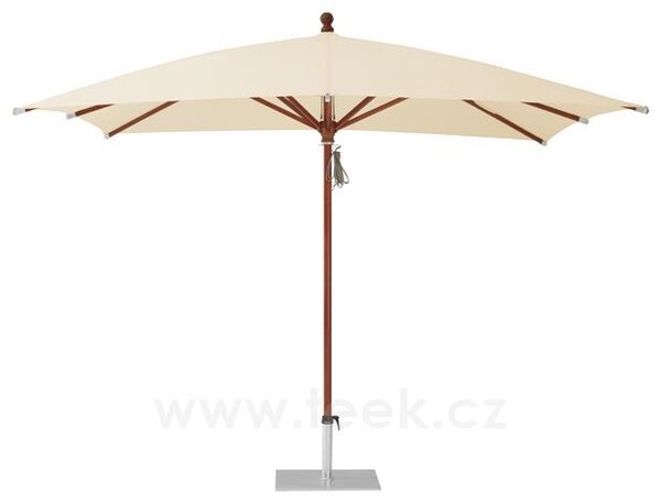 Glatz Dřevěný slunečník Piazzino, Glatz, čtvercový 300x300 cm (3x3 m), rám bezbarvé lakované eukalyptové dřevo, potah polyester 250 g/m2 barva dle vzorníku