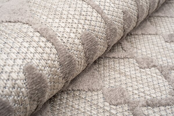 Makro Abra Kusový sisalový koberec PATIO EC76B Geometrický šedý Rozměr: 80x150 cm