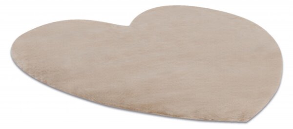 Koberec protiskluzový SHAPE 3105 Srdce Shaggy - camel, béžový plyš