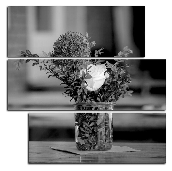 Obraz na plátně - Letní květiny na stole - čtverec 372FD (75x75 cm)
