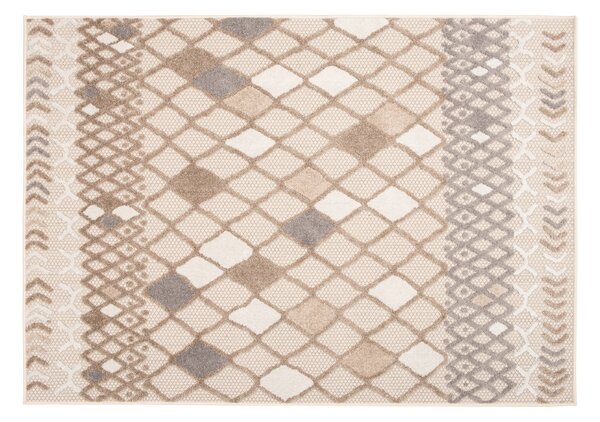 Makro Abra Kusový sisalový koberec PATIO EC79D Geometrický krémový Rozměr: 80x150 cm