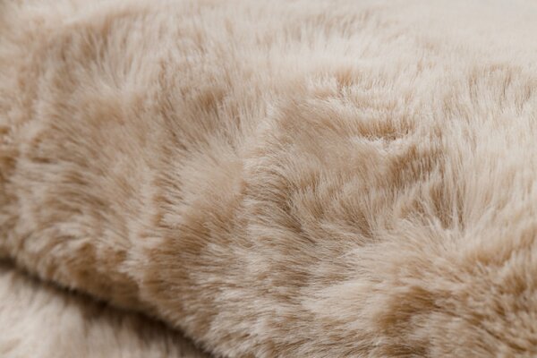 Koberec protiskluzový SHAPE 3105 Srdce Shaggy - camel, béžový plyš
