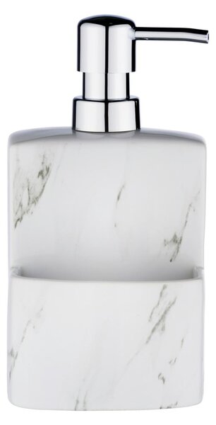 Bílý keramický dávkovač na mýdlo Wenko Festival Marble, 380 ml