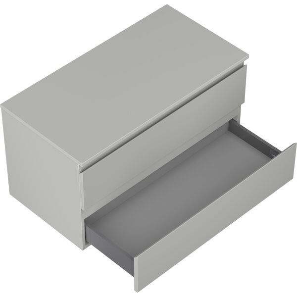 Mexen Orio, koupelnová skříňka 90 cm s horní deskou, 2 zásuvky, šedá matná, 91A10-09047-2-BFFC62