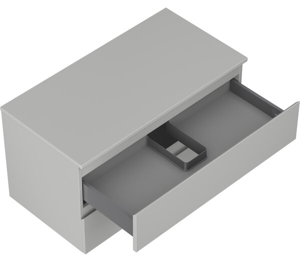 Mexen Orio, koupelnová skříňka 90 cm s horní deskou, 2 zásuvky, šedá matná, 91A10-09047-2-BFFC62
