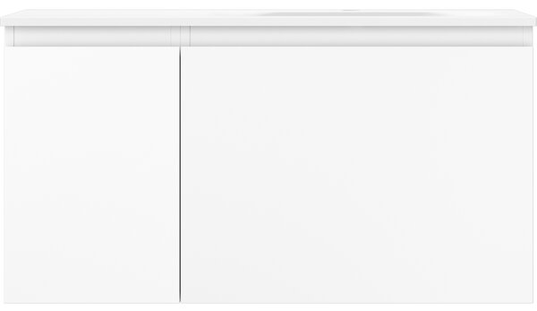 Mexen Orio, koupelnová skříňka 90 cm s pravým umyvadlem Vela, 1S, 1D, bílá matná, 91A13-09047-3-BBFF01-W23P01
