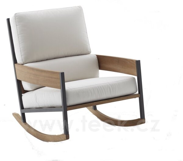 Roda Houpací nízké křeslo Nap, Roda, 65x92x87 cm, nerez barva smoke, teak