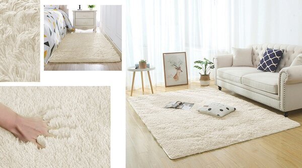 TZ Béžový obdélníkový koberec typu shaggy Lana Rozměr: 120x160 cm