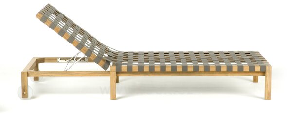 Roda Polohovací lehátko Mistral, Roda, 202x77x28 cm, rám teak, pásový výplet barva dle vzorníku, bez matrace