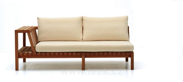 Roda 2-místný ukončovací levostranný díl Network, Roda, 187x110x64 cm, rám teak, pásový výplet barva dle vzorníku