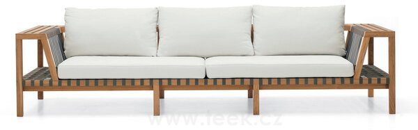 Roda 3-místná pohovka Network, Roda, 292x110x64 cm, rám teak, pásový výplet barva dle vzorníku, bez polstrů