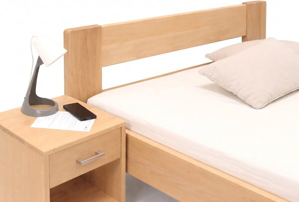 Zvýšená postel jednolůžko MIVA, 100x200, masiv buk