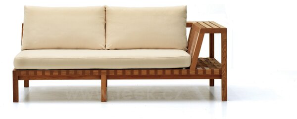 Roda 2-místný ukončovací levostranný díl Network, Roda, 187x110x64 cm, rám teak, pásový výplet barva dle vzorníku
