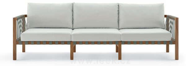 Roda 3-místá pohovka Mistral, Roda, 247x90x64 cm, rám teak, pásový výplet barva dle vzorníku, bez polstrů
