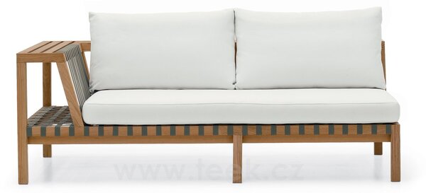 Roda 2-místný ukončovací levostranný díl Network, Roda, 187x110x64 cm, rám teak, pásový výplet barva dle vzorníku