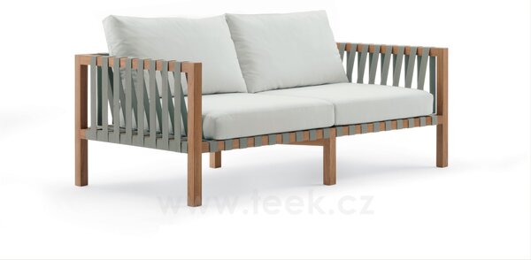 Roda 2-místá pohovka Mistral, Roda, 175x90x64 cm, rám teak, pásový výplet barva dle vzorníku, bez polstrů