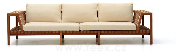 Roda 3-místná pohovka Network, Roda, 292x110x64 cm, rám teak, pásový výplet barva dle vzorníku, bez polstrů