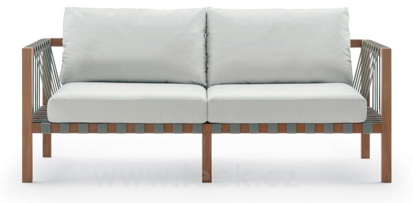 Roda 2-místá pohovka Mistral, Roda, 175x90x64 cm, rám teak, pásový výplet barva dle vzorníku, bez polstrů
