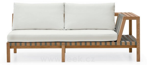 Roda 2-místný ukončovací levostranný díl Network, Roda, 187x110x64 cm, rám teak, pásový výplet barva dle vzorníku