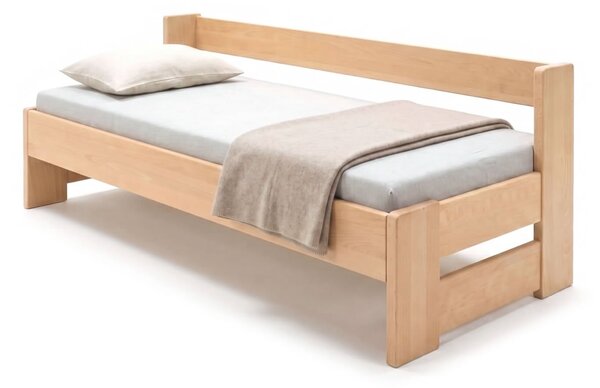 Zvýšená postel jednolůžko MIVA s bočním čelem 90x200, masiv buk