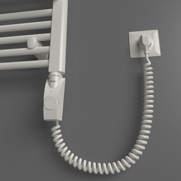 BPS-koupelny Elektrický koupelnový radiátor Bodam E AB-E 6240-01, připojení typ 01, 40x74 cm, bílá RAL 9016