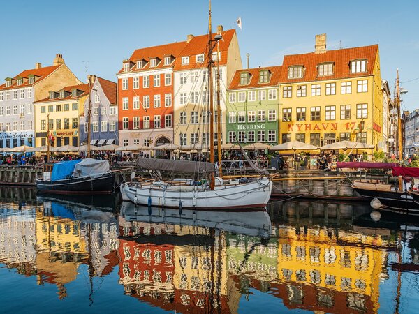Barevný přístav Nyhavn v Kodani – Jednodílný obraz, 40 × 30 cm