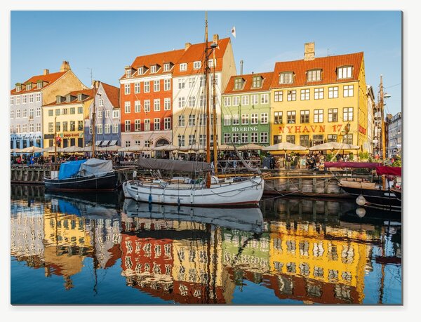 Barevný přístav Nyhavn v Kodani – Jednodílný obraz, 40 × 30 cm