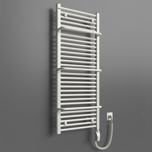 BPS-koupelny Elektrický koupelnový radiátor Bodam E AB-E 6240-01, připojení typ 01, 40x74 cm, bílá RAL 9016