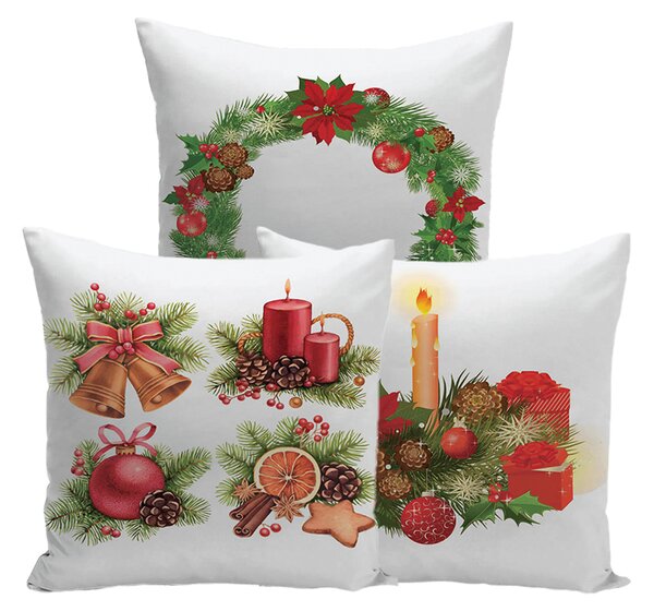 XPOSE® Set povlaků na polštář ADVENTNÍ ČAS 40x40 cm - 3ks