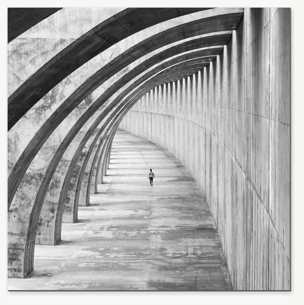 Betonová chodba s oblouky – Jednodílný obraz, 40 × 40 cm