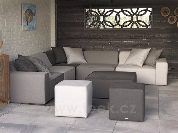Persoon Koncový díl levostranný Vino, Persoon, 118x93x70 cm, 100% Sunbrella šedočerná (anthracite), výplň rychleschnoucí pěna (dry foam)