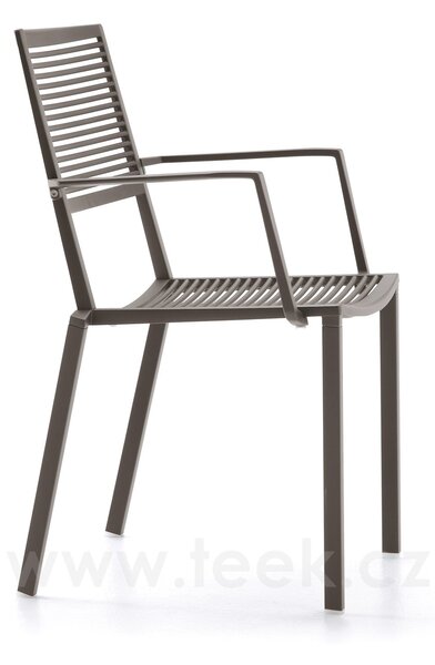 Fast Hliníkové stohovatelné jídelní křeslo Easy, Fast, 54x56x81 cm, hliník barva metallic grey