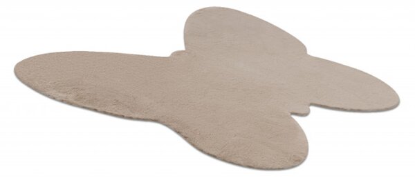 Koberec protiskluzový SHAPE 3150 Motýl Shaggy - camel, béžový plyš