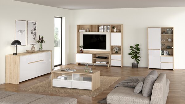 Komoda Next 50316 jackson hickory/bílý lesk - Tvilum
