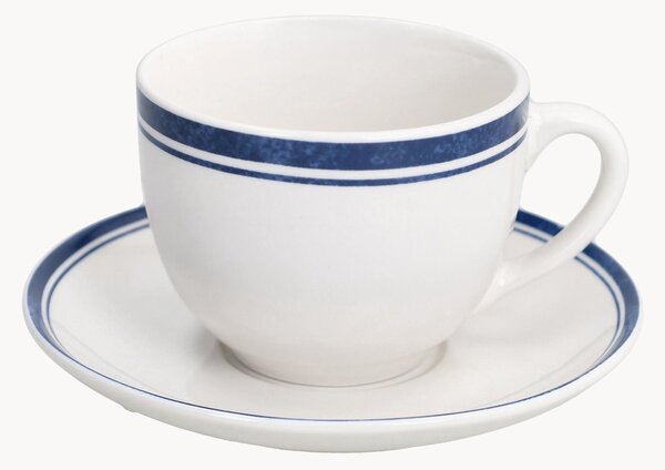 Sada porcelánových šálků na kávu's podšálky Filo Blu, 12 dílů