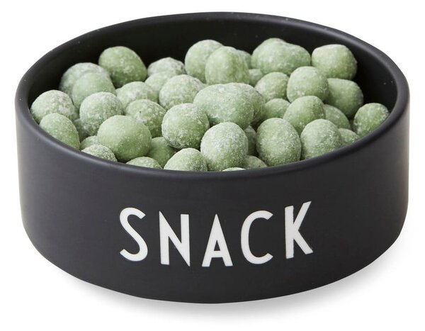 Černá porcelánová miska Design Letters Snack, ø 12 cm
