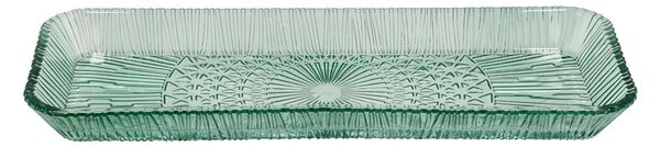 Zelený skleněný servírovací talíř 14x38 cm Kusintha – Bitz
