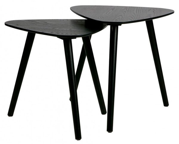 Dřevěný stolek Nila sada 2 ks 40 × 40 × 40,45 × 45 × 45 cm WOOOD