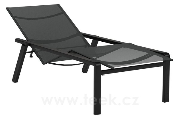 Royal Botania Polohovací lehátko stohovatelné Alura, Royal Botania, rám hliník anthracite, výplet Batyline black