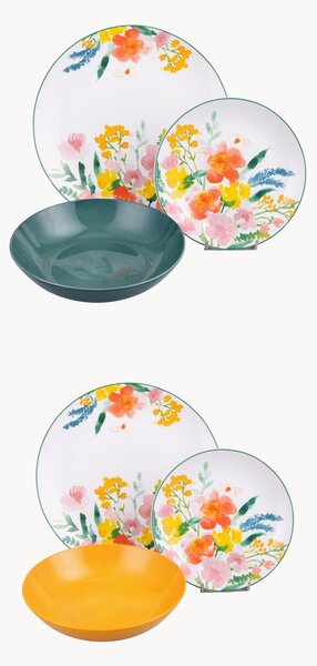 Sada porcelánového nádobí Flora, pro 6 osob, 18 dílů
