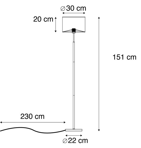 Moderní stojací lampa bílá kulatá - VT 1