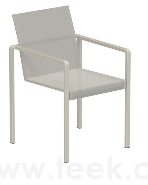 Royal Botania Jídelní křeslo stohovatelné Alura, Royal Botania, rám hliník anthracite, výplet Batyline black, područky teak